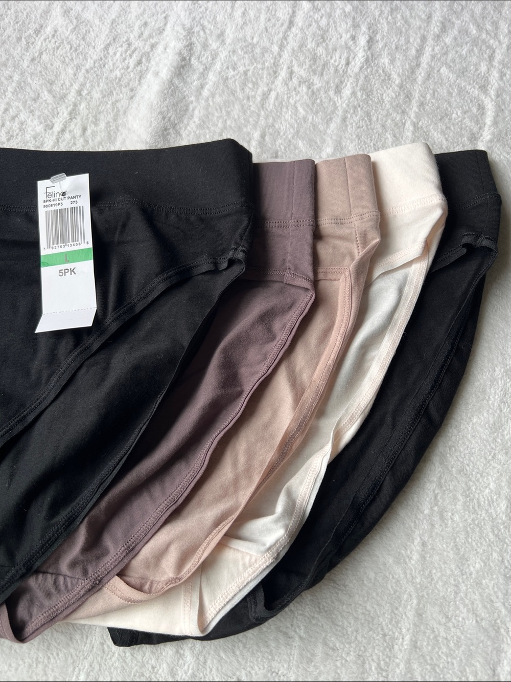 (5) Felina Pima Cotton Stretch Hi-Cut Panties